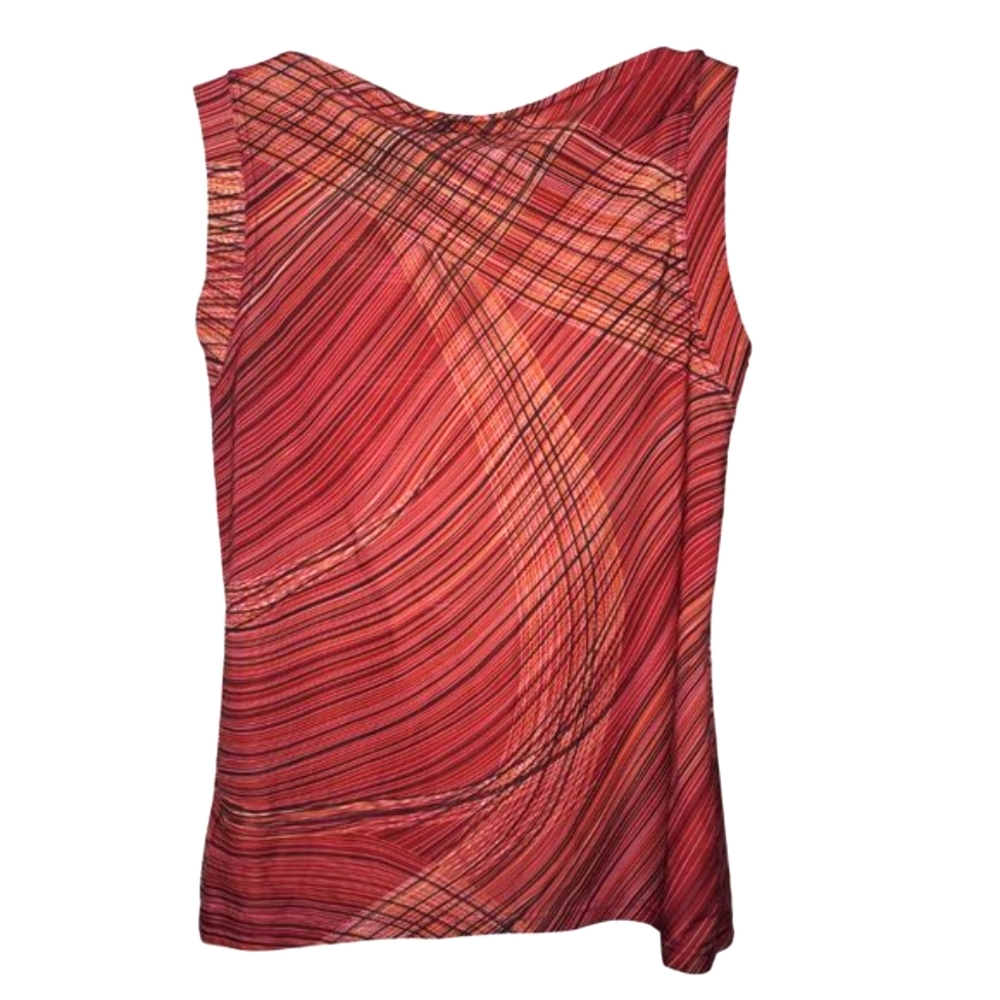 Hennes Red Abstract Swirl Patterned Sleeveless Bl… - image 2